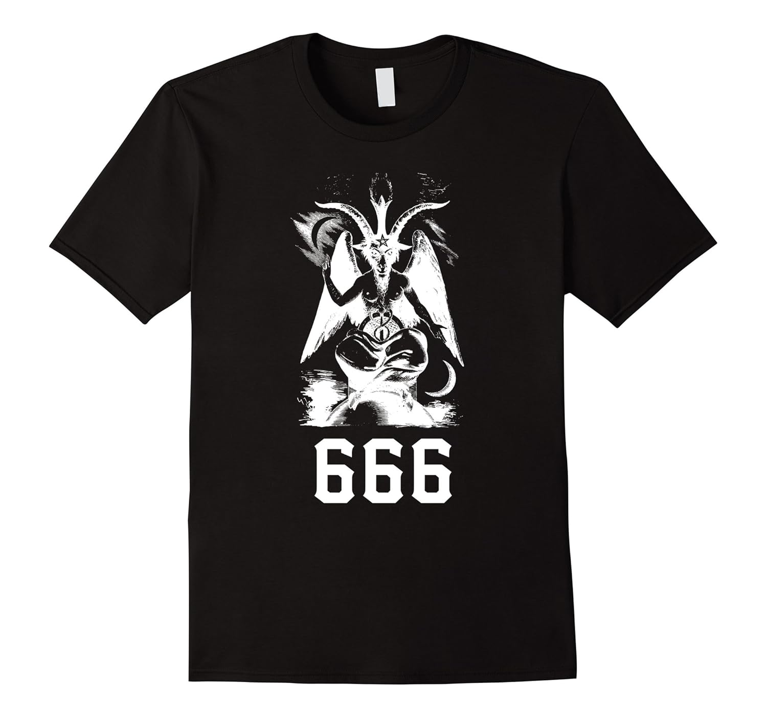 Baphomet 666 - Satanic T-Shirt (Mark of the Beast)-Rose