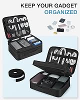 bagsmart Extra Large Double Layer Travel Cable Organizer Case Black view 3