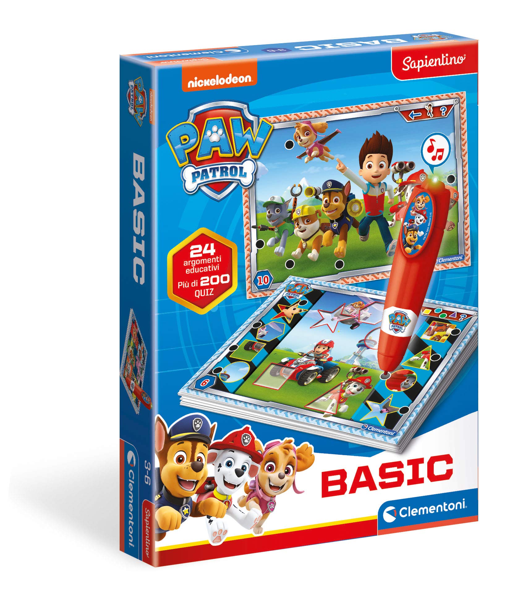 Clementoni- Paw Patrol Educational Quiz Game: Fun Learning Card Game with 200+ Activities (3-6+ Years)
