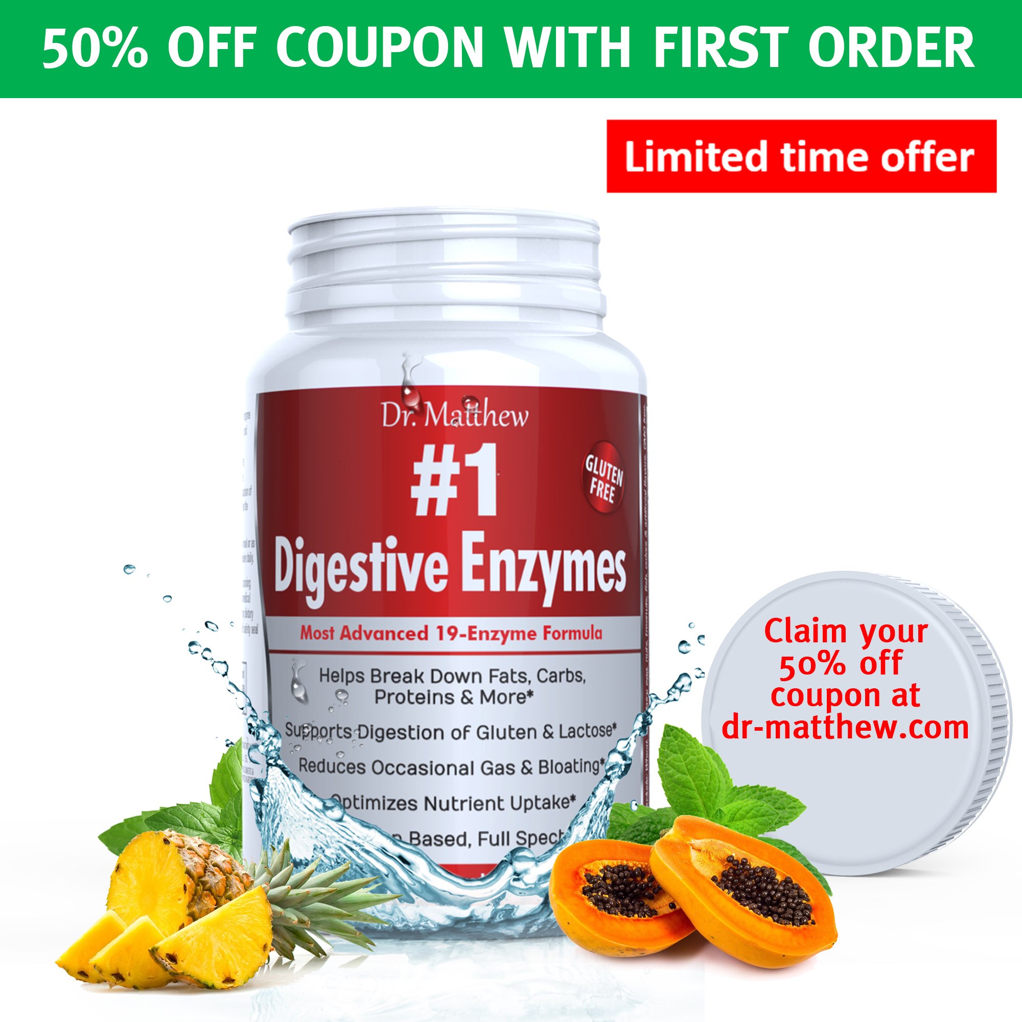 Best Digestive Enzymes w/ Amylase Bromelain Lipase, DPPIV. For Women