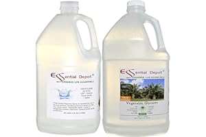 ESSENTIAL DEPOT Vegetable Glycerin (RSPO Certified Halal Acceptable Palm Derived) 1 Gallon + Propylene Glycol 1 Gallon - USP - Kosher - 2 x 1 Gallon Container - Safety Sealed HDPE Container with resealable Cap