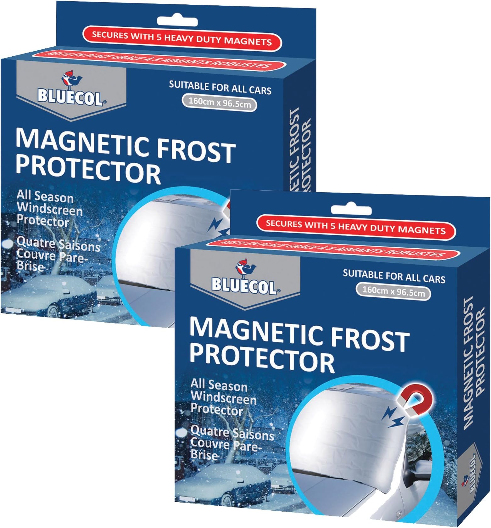 Bluecol 2 x Universal Car Windscreen Magnetic Frost Protector