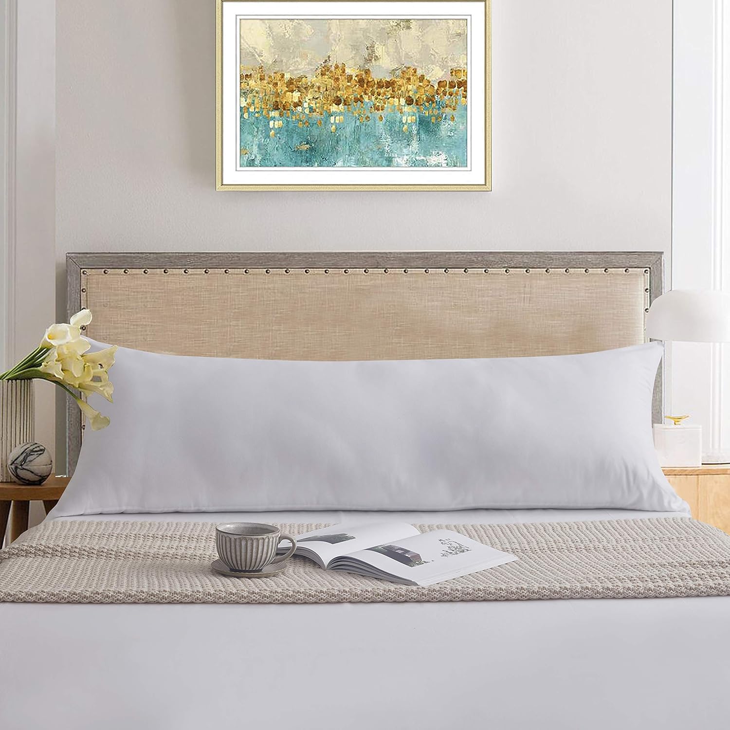 ELNIDO QUEEN Full Body Pillow Insert, Soft Large Long Bed Pillow for Adults - Side Sleeper Pillow Breathable (20 x 54 inch): Home & Kitchen