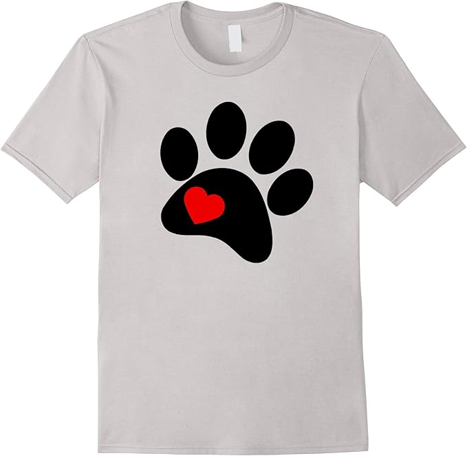 Dog Paw Print Shirt I Love Dogs Shirt Clothing