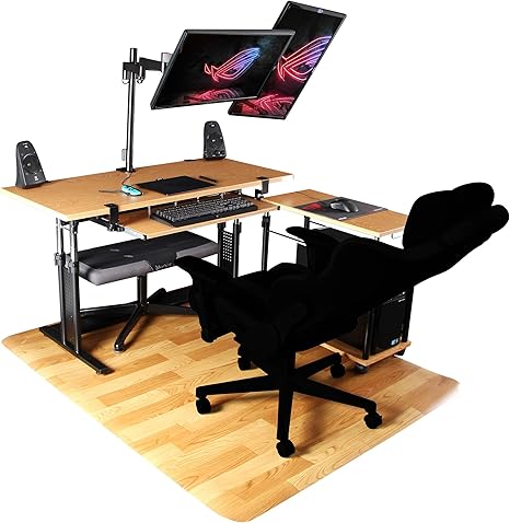 Amazon Co Jp レイアウト別セット買い 寝ながらゲーム 木目 Bauhutte バウヒュッテ 昇降式デスク L字デスク オットマン モニターアームなどの6点セット ホーム キッチン