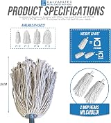 TDBS Pack of 2 PY.10 Pure Yarn Cotton Mop Heads with Galvanised Socket view 3