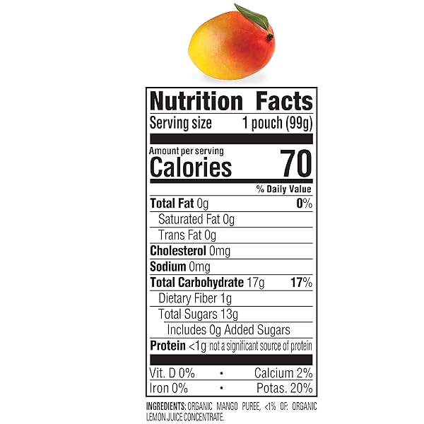 HAPPY BABY ORGANICS CLEARLY CRAFTED STAGE 1 BABY FOOD POUCHES, MANGOS, 3.5 OUNCE POUCH (PACK OF 8)