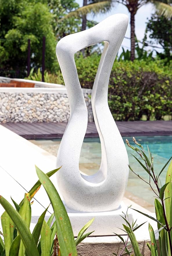 Large Garden Sculptures Affinity White Modern Stone Statue Amazon.co