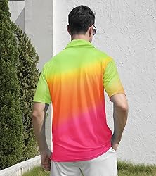 uideazone Mens Neon Golf Shirt Athletic Slim Fit