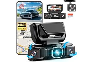 360 Degree View 4 Channel Dash Cam 5G WiFi & APP Control, GEMEK 2K Front and Rear Inside, Left Right Dash Camera for Cars Fre