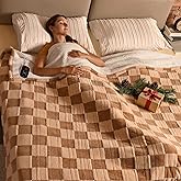 Bearhug Electric Blanket Full Size 77" x 84", Reversible Brown Plaid Sherpa Heated Blanket, 10 Heating Levels & 1-12H Auto Off, ETL Certified, Machine Washable, Gift Box