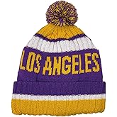 vkawesr City Beanie Knit Hat with Pom Winter Cuffed Cap Sport Fans Gift for Men Women