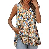 BELAROI Sleeveless Plus Size Tank Tops for Women Summer Tunic Shirts Casual V Neck Loose Fit Outfits