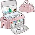 LEFOR·Z Carrying Case Compatible with Cricut Joy Xtra,Protable Travel Storage Bag with Removable Dividers Fits for Cricut Joy Xtra Accessories and Supplies,Pink
