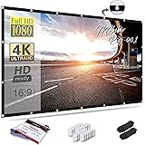 Mdbebbron 150 inch Projection Screen 16:9 Foldable Anti-Crease Portable Projector Movies Screen for Office Home Theater Outdo