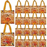 VDESFUEBY 20Pcs Friendsgiving Gift Bags Non-woven Treat Bags, Friendsgiving Goodies Candy Bag with Handle Reusable for Friend Guest Autumn Fall Party Favor Bag