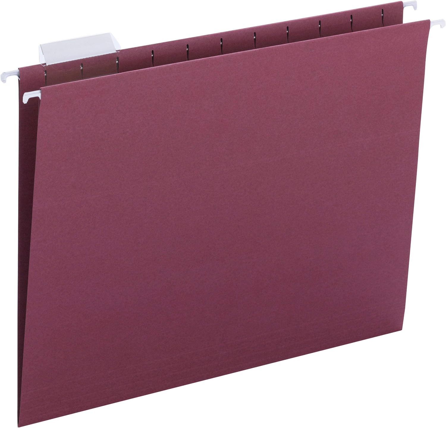 Smead Colored Hanging File Folder with Tab, 1/5-Cut Adjustable Tab, Letter Size, Maroon, 25 per Box (64073) : Hanging File Folders : Office Products