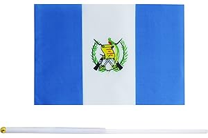 KIND GIRL 50 Pack Hand Held Small Mini Flag Guatemala Flag Guatemalans Flag Stick Flag Round Top National Country Flags,Party Decorations Supplies For Parades,World Cup,Sports Events,International Festival