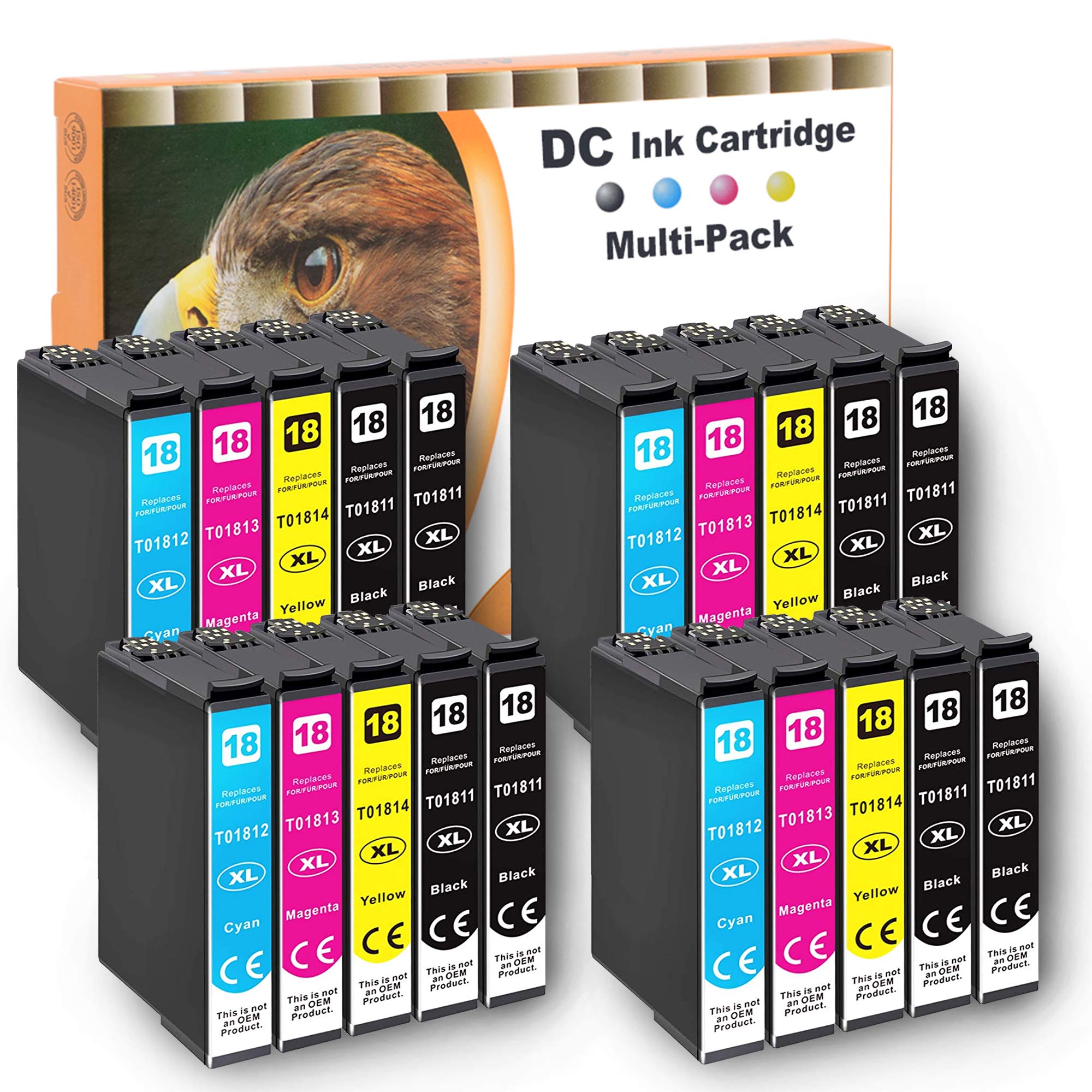 D&C Compatible Ink Cartridge Replacement for Epson 18 18XL for Epson Expression Home XP-202 XP-205 XP-212 XP-215 XP-225 XP-302 XP-305 XP-315 XP-312 XP-322 XP-325 XP-405 XP-412 XP-422 XP-425 (20-Pack)