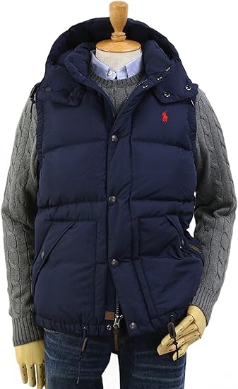 Amazon ポロ ラルフローレン Polo Ralph Lauren メンズ フード付き ダウンベスト ワンポイント ポニー刺繍 Elmwood 並行輸入品 ベスト 通販