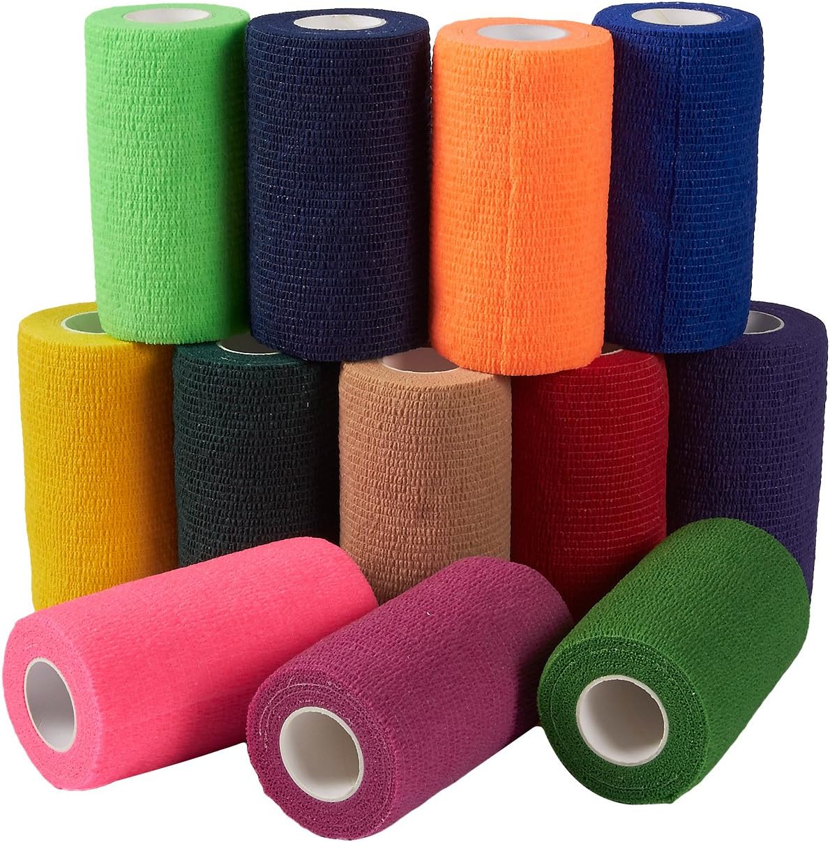 Juvale Self Adhesive Bandage Wrap, Cohesive Tape in 12 Colors (4 in x 5 Yards, 12-Pack): Home & Kitchen