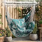 VonHaus Hanging Chair Outdoor Leaf Print Garden Swing Seat 1 Seater view 4