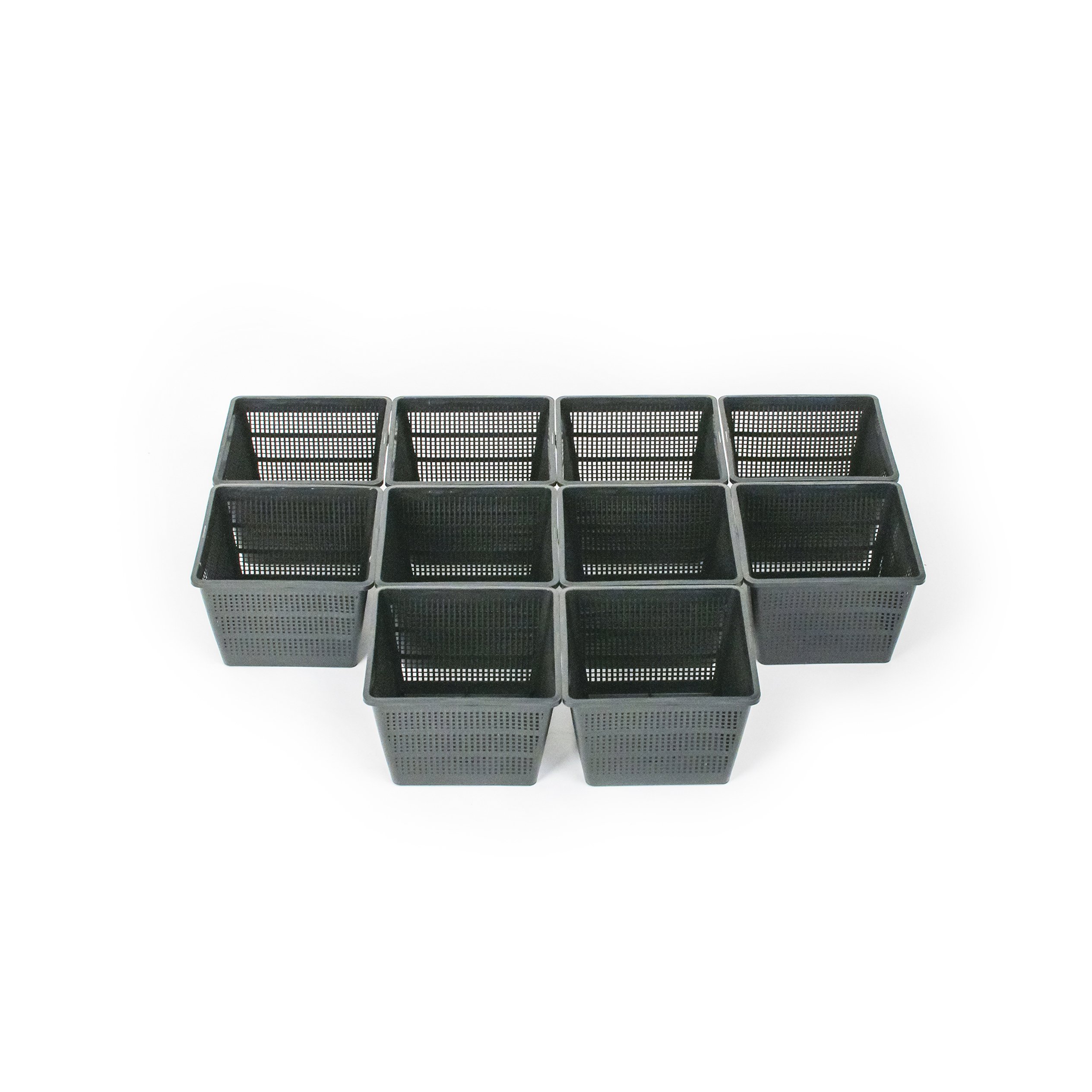 Inter Flowers GmbH Inter Flower Set of 10 Plant Baskets Water Plants 18 x 18 x 12 cm for Garden Pond - Suitable for Pond Plants such as Water Lilies/Plastic/Pond Plants Basket Garden Pond Water Plants
