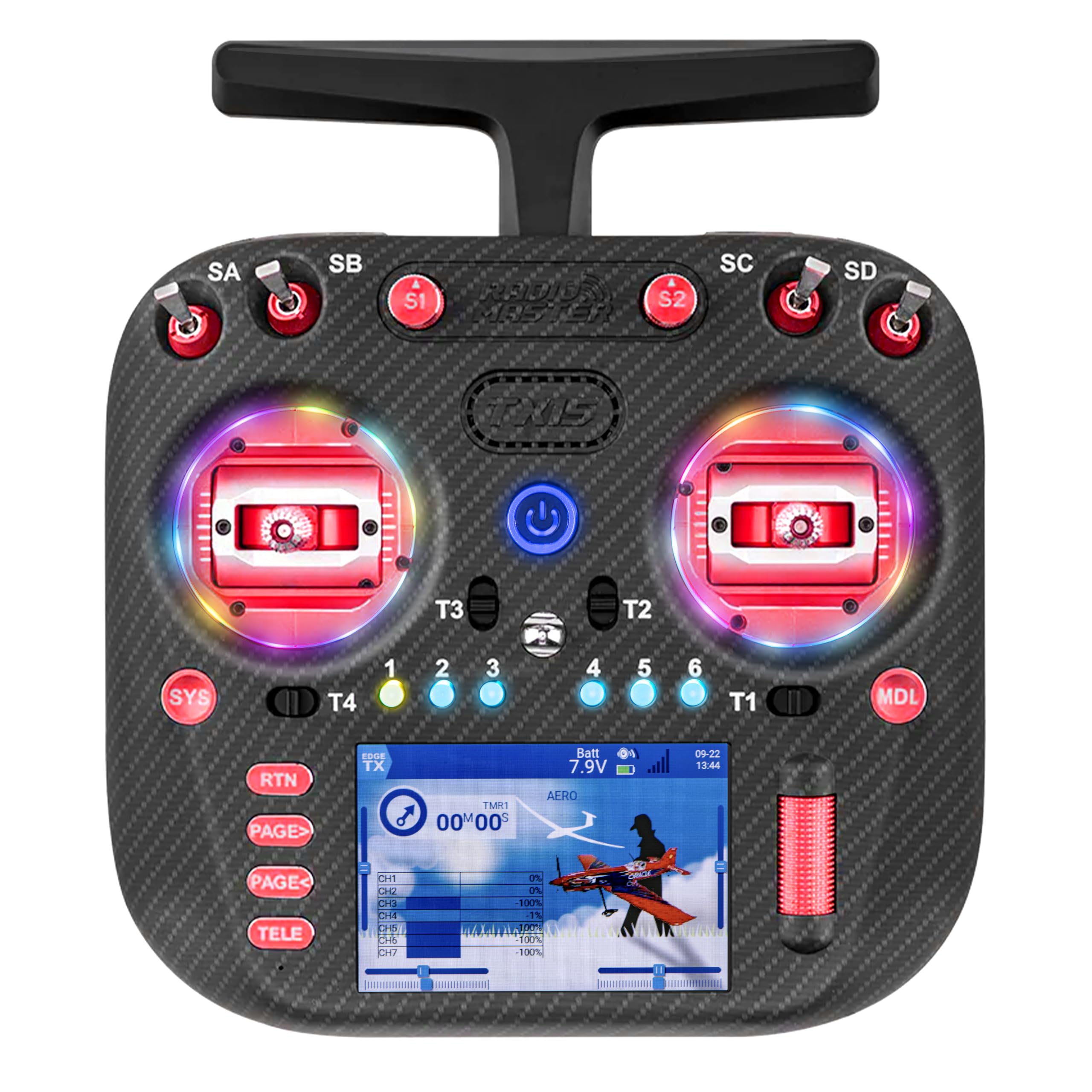 Photo 1 of ****LEFT JOYSTICK STUCK***Radiomaster TX15 Max Radio Controller 2.4GHz 16 Channel EdgeTX Radio Transmitter, with AG02 CNC Hall Gimbals/3.5" IPS Touchscreen, Fits FPV Drones/Multirotors/RC Helicopter/Car Boats, Mode 2 (Red)