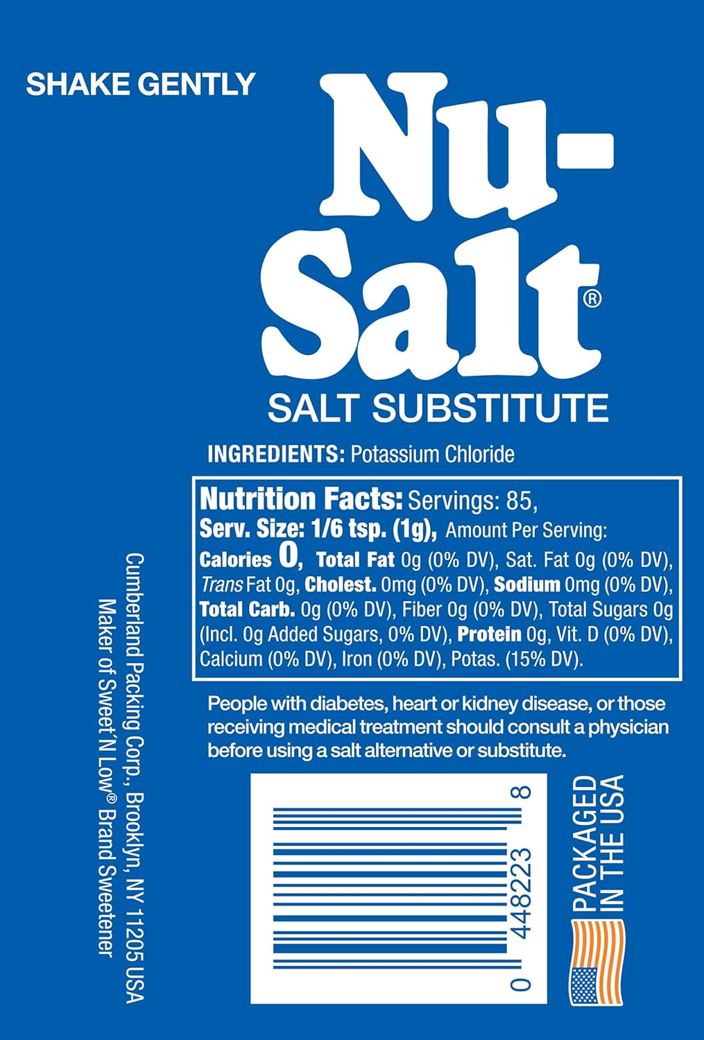Nu Salt, 3-Ounce Shaker (12 Count) : Salt Substitutes : Grocery & Gourmet Food