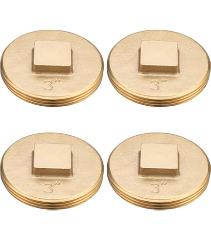 Amazon.com: (4 Pack) Asterbacks 3 inch Sewer Cleanout Cap Brass Amazon.com: (4 Pack) Asterbacks 3 inch Sewer Cleanout Cap Brass
