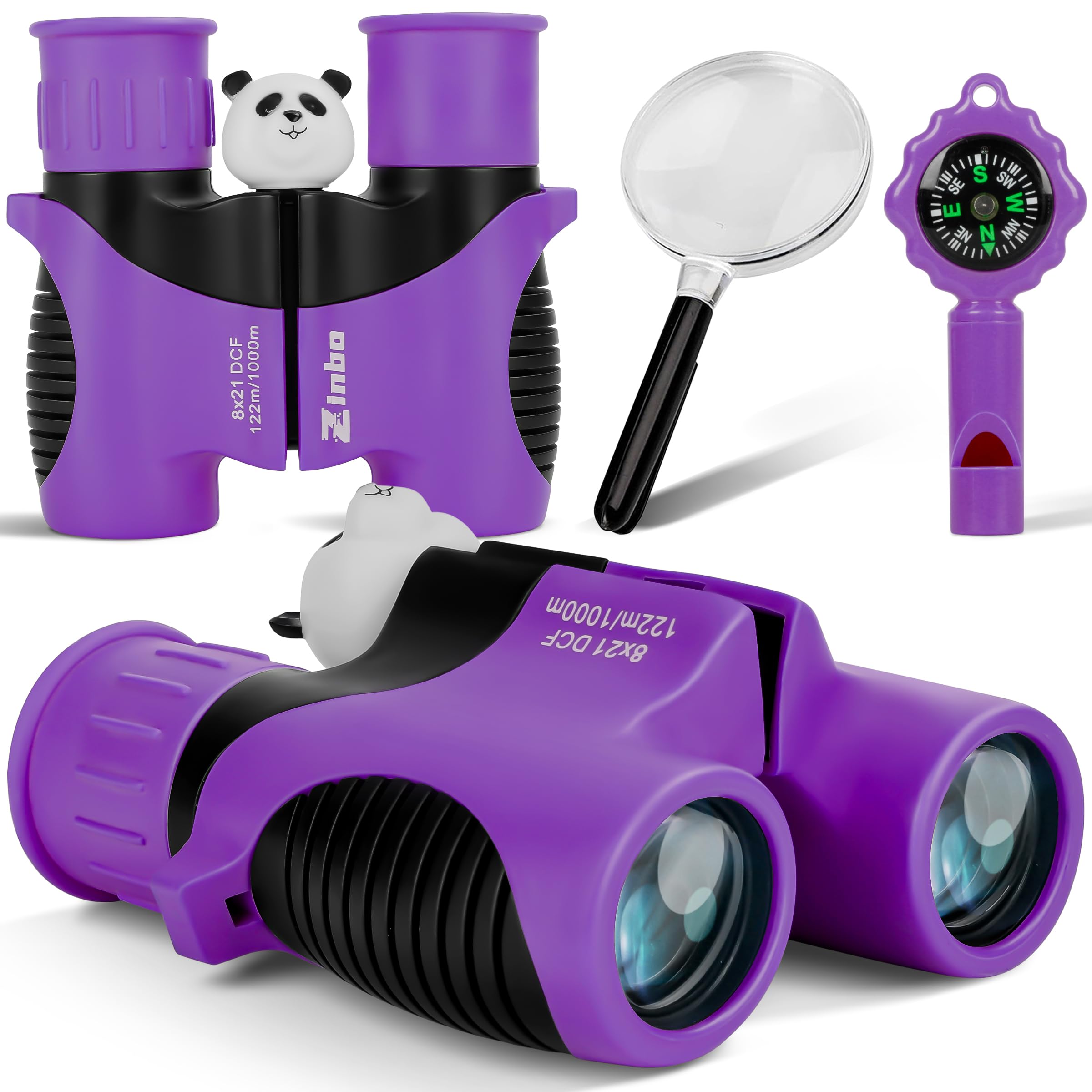 Binoculars for Kids 4-12 Year Old, Outdoor Exploration Toys with Magnifying Glass & Compass, Birthday Gifts for Boys Girls Ages 3-8, Bird Watching Hiking Camping Outdoor Toys for Toddlers — image 1