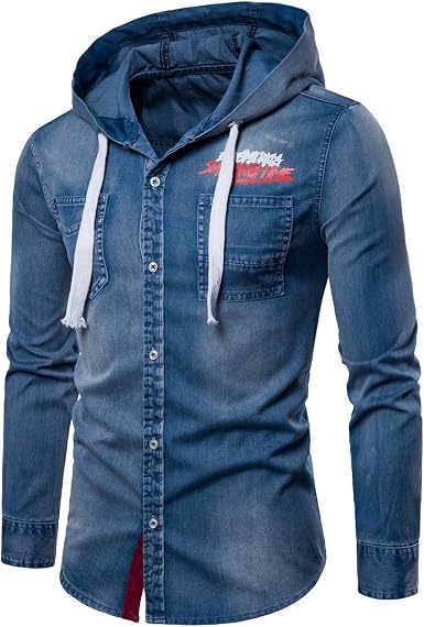 Denim Hoodie Shirt Best Sale, 53% OFF 