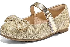 K KomForme Girl's Ballet Flats Non-Slip Soft Mary Jane Walking Party Dress Shoes for Toddler/Little Kid/Big Kid