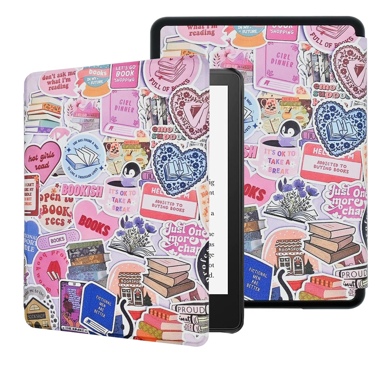 Photo 1 of Case for All-New 6" Kindle (11th Generation, 2022/2024 Release), Premium Lightweight PU Leather Book Cover with Auto Wake/Sleep, Hand Strap, Bookish Book Lovers