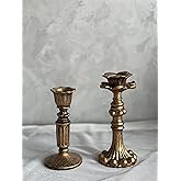 Kolnlala French Nostalgic Floral Resin Candle Holder Antique Bronze/Furniture Decoration/Retro Ornaments Candlestick (A)