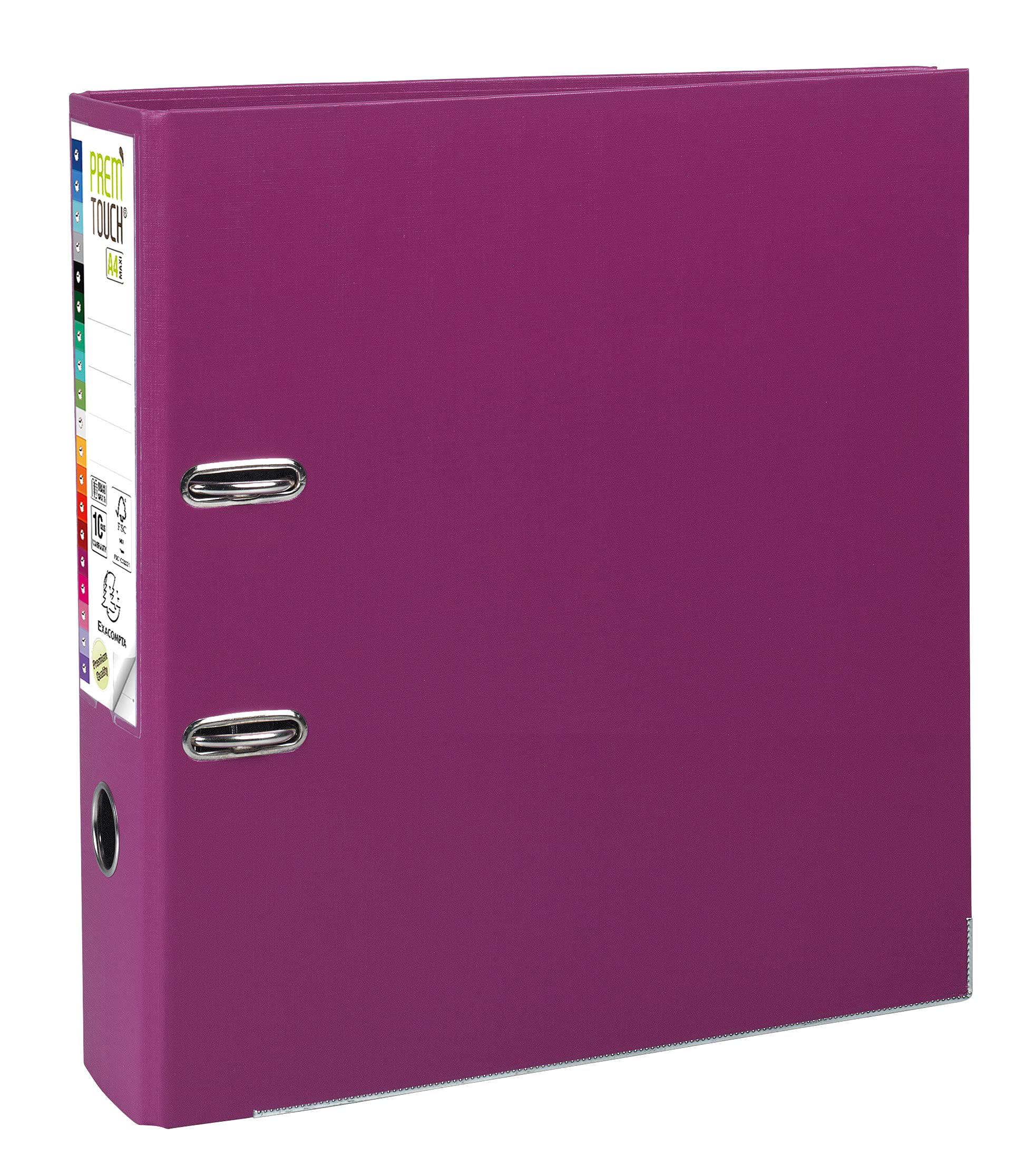 Exacompta - Ref 53347E - Prem'Touch PP Lever Arch File - 320 x 300mm in Size, 2 Rings, Can Hold A4+ Documents, 80mm Spine, 80mm Rings, FSC-Certified - Fuchsia Cover