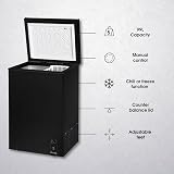 Abode 99L Freestanding Chest Freezer A99CF0E1B Black with Wire Basket & 4 Star view 3