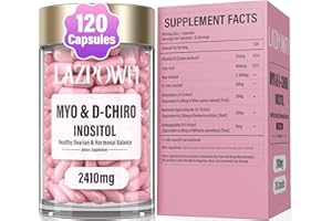 Lazpowfi Inositol Supplement - Myo-Inositol and D-Chiro Inositol Plus Chasteberry,Berberine & Ashwagandha - Ideal 40:1 Ratio, Hormone Balance & Ovarian Support PCOS Supplements for Women-120 Capsules