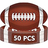 QZYL 50 PCS Football Plates, Football Party Plates, Football Shaped Disposable Paper Plates, Touchdown Party Plates, Football Party Supplies for Football Decorations Sports Birthday Decoration