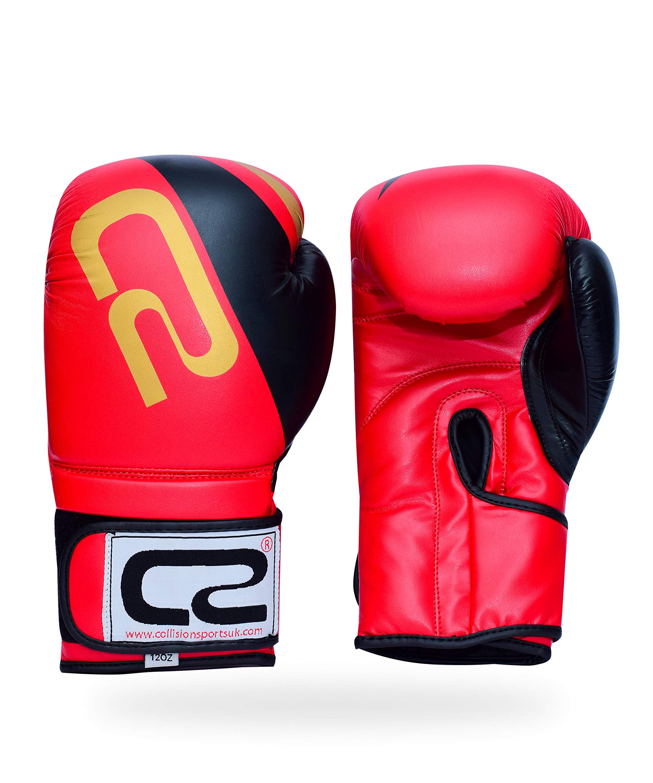 Boxing Gloves for Training and Maui Thai, Maya Hide Leather Boxing MMA Mitts for Sparring, Kickboxing (Red, 16oz)