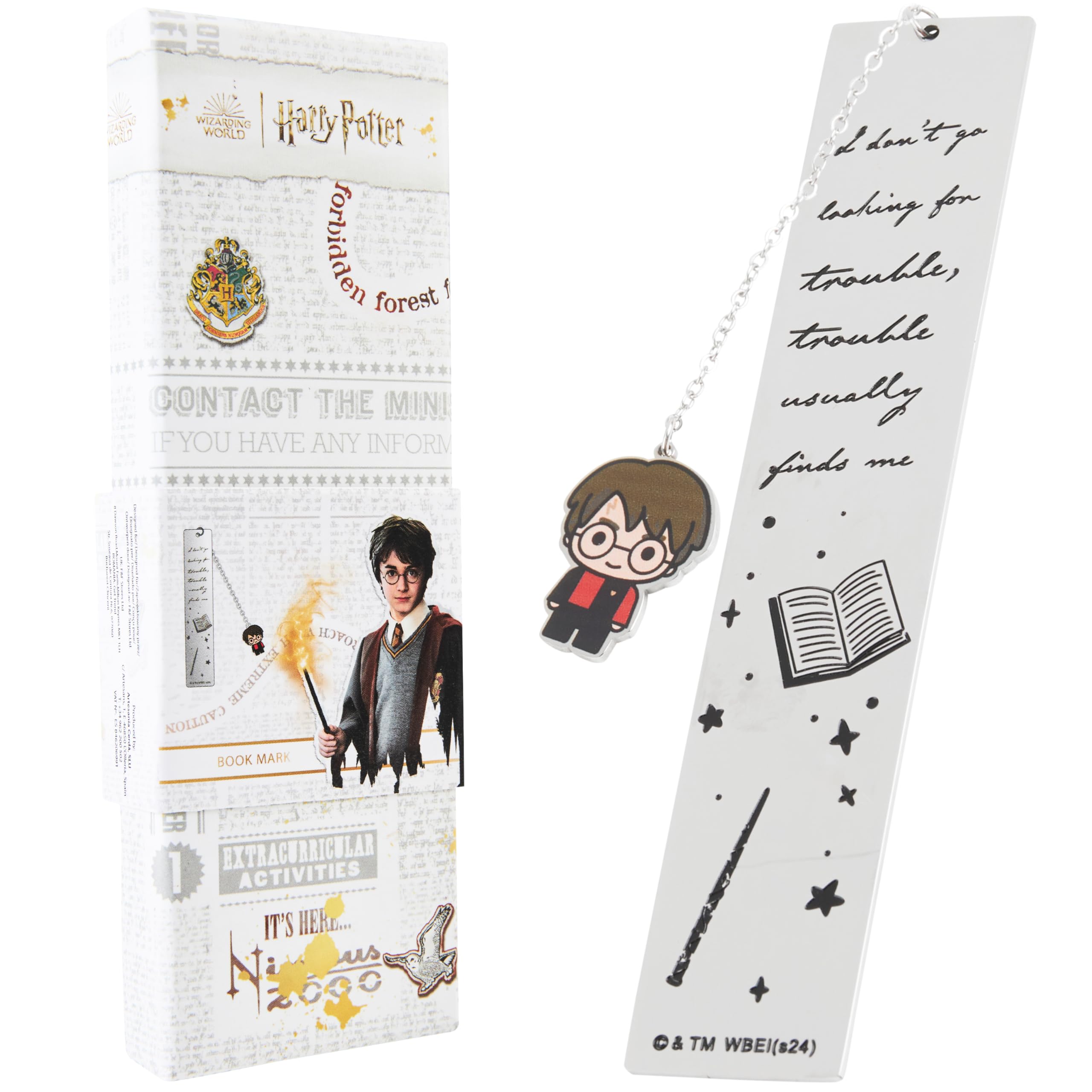 Harry Potter Metal Bookmark Gift Box with Hanging Charm Gift for Women Kids School Uni Reading Teacher Gifts (Harry Potter)