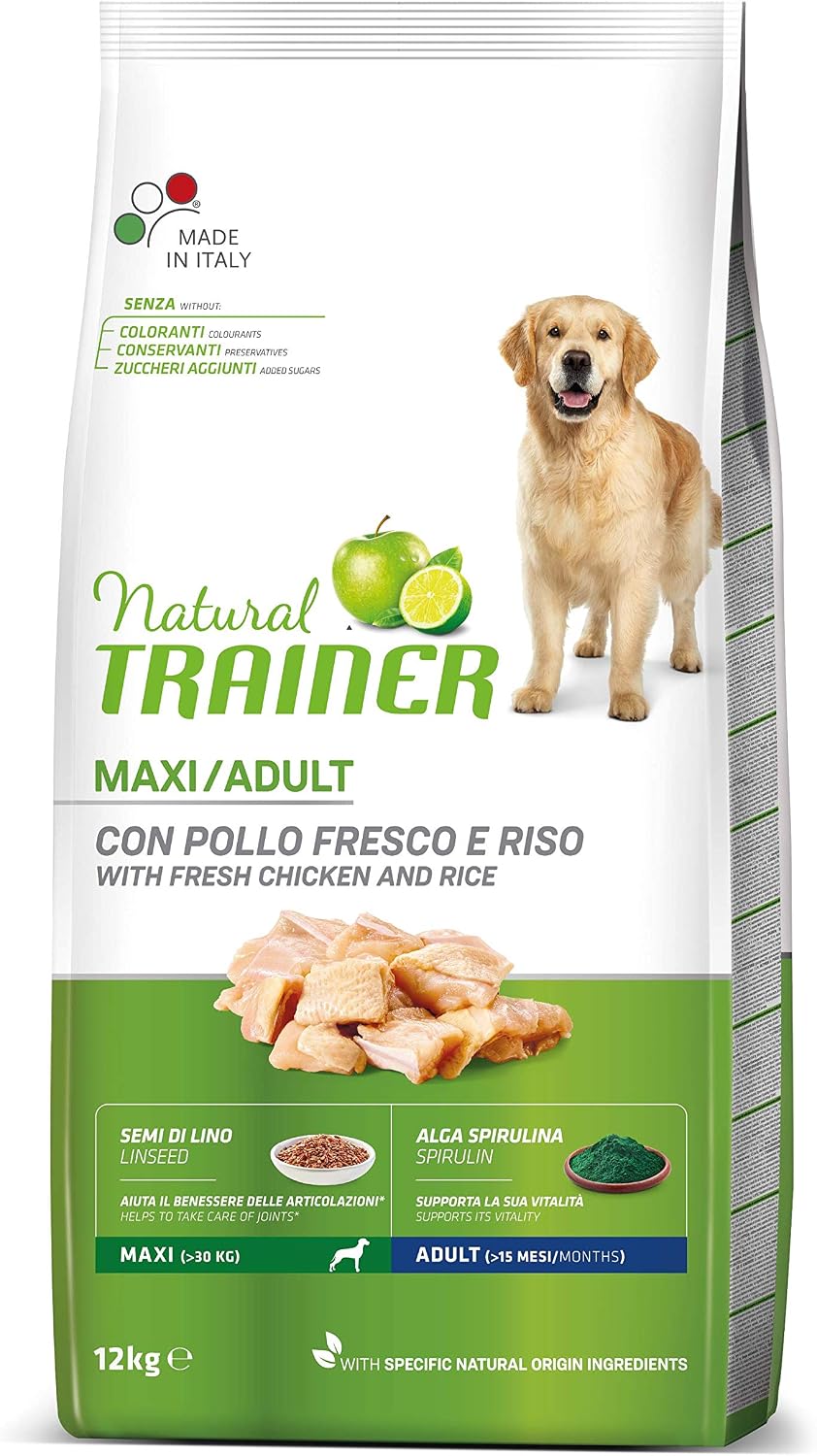 Natural Trainer Maxi Food for Adult Dogs with Chicken - 12 kg, multi-coloured, 12 kg (Pack of 1) - Image 3