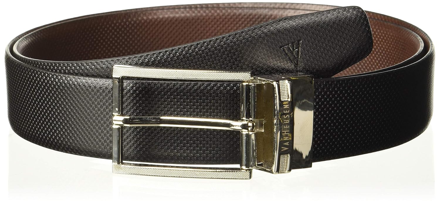 Buy Van Heusen Men's Leather Belt (VHBLARGFC100025_Black_Medium) at