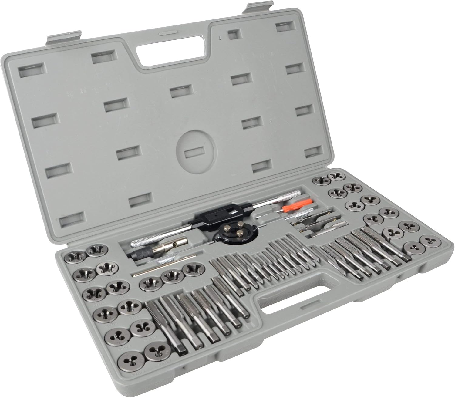 60 pcs Metric and SAE Alloy Steel Standard Internal and External Tap and Die Set Coarse and Fine Threads - Image 3