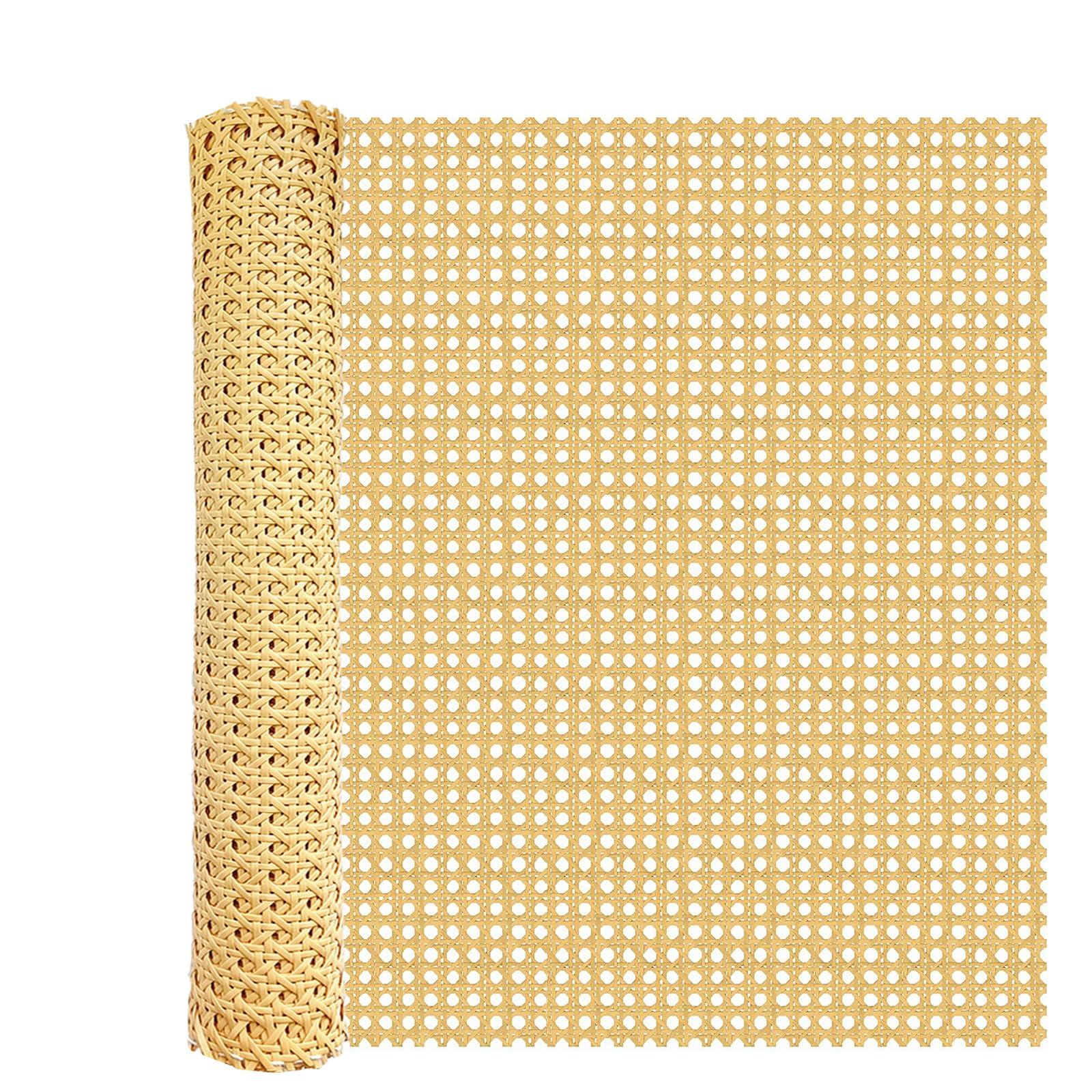 Rattan Roll,20inch Wideth Cane Webbing 6.6ft Length,Plastic Woven Open Mesh Rattan Sheet,for Caning Projects Star Anise Wide Material Cane Webbing Roll for DIY Crafts,Furniture, Cabinet,Ceiling,Chair