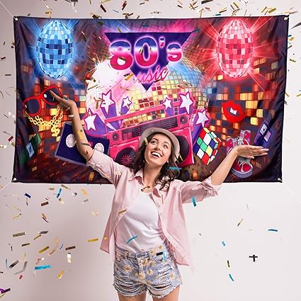 Amazon Com 80 S Party Decorations 6 X 3 Feet Fabric 80 S Hip Hop