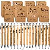 Funrous 32 Pcs Motivational Quote Pens Inspirational Notepads Mini Journal with Ballpoint Pen Small Notebooks Gift Set for Men Women Coworkers, Adult Party Favors Christmas Prizes Gift(Bible)