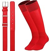 UnFader Youth Adult Baseball Socks and Belts Combo, Adjustable Elastic Softball Belts and Socks for Boys Mens and Grils