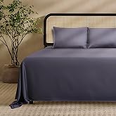 EPITEX Solid 4 Piece Queen Sheet Set - Viscose Derived from Bamboo, 1400 Thread Count, Breathable and Cooling Bed Sheets Set, Luxurious Silky Bedding for Hot Sleeper, Deep Pocket Up to 16'', Charcoal