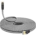 MORELECS Cat7 Nylon Braided 100ft Internet Cable - RJ45 Network Cable for PC, Laptop, Modem, Router
